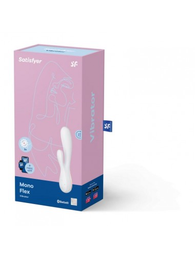 Вибромассажер satisfyer mono flex с возможностью управления через приложение белый 20 см