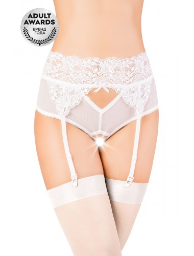 Эротические трусики-пояс erolanta lingerie collection с высокой посадкой, белые (42-44)