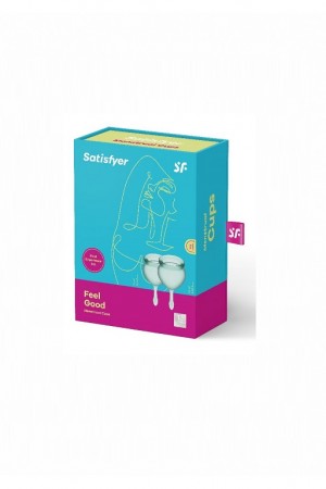 Набор менструальных чаш satisfyer feel good menstrual cup темно-зеленый 2 шт