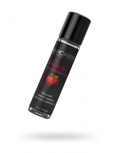 Лубрикант wicked aqva strawberry со вкусом сочной клубники 30 мл