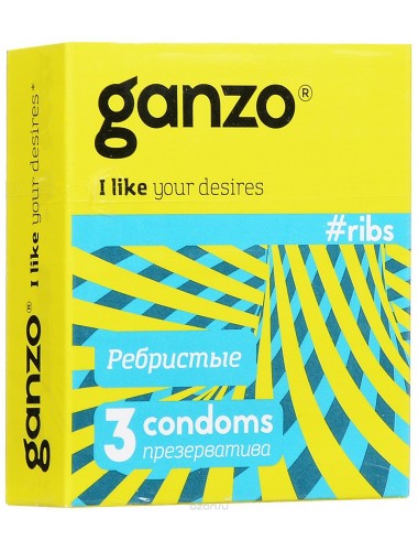 Презервативы ganzo ribs ребристые № 3