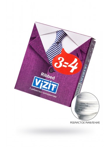 Презервативы vizit ребристые № 3