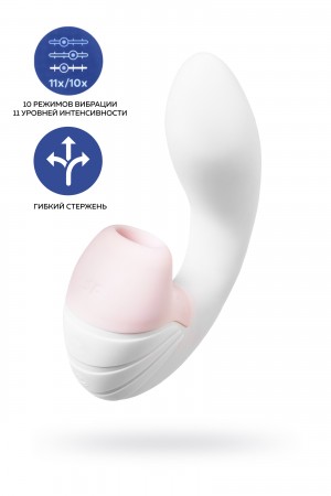Вибратор satisfyer supernova с вакуум-волновым стимулятором белый 16,9 см