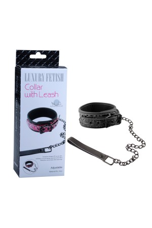 Ошейник с поводком collar with leash черный 