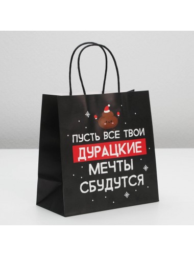 Пакет подарочный "пусть все твои ... мечты сбудутся" 22х22х11 см