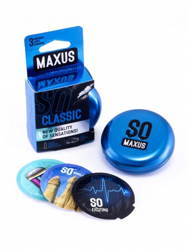 Презервативы maxus классические в железном кейсе №3