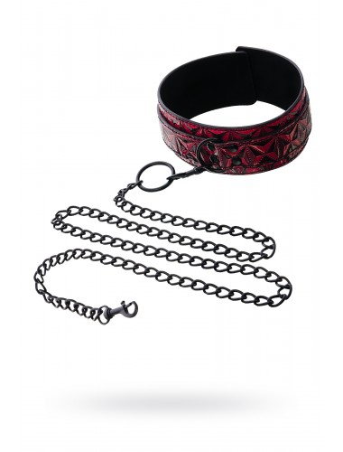 Ошейник с поводком collar with leash красный