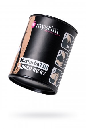 Мастурбатор mystim ribbed ricky белый 4,5 см
