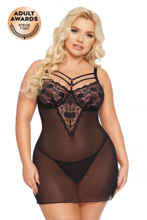 Комбинация и стринги softline collection aldona черная xl